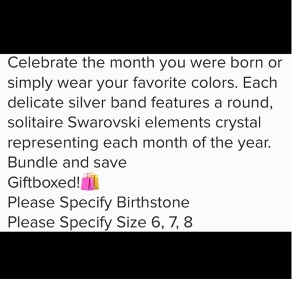 Swarovski Crystal Birthstone Solitaire Stackable Rings- sz 6, 7 or 8- Boutuque - Picture 9 of 11